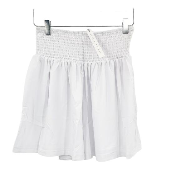 2/$30 SUSANA MONACO Gathered Smocked Short Size L White Sugar New $98 - Picture 3 of 6